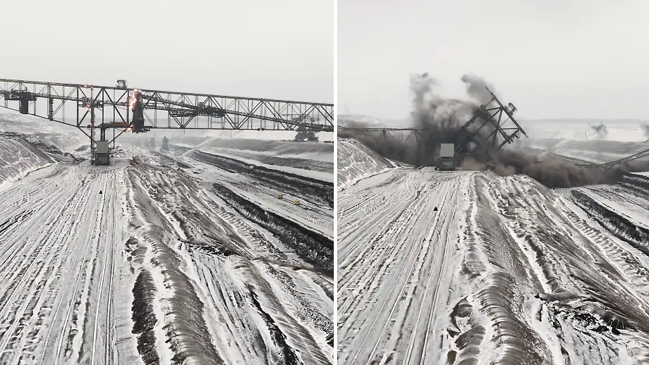 Lausitzer Förderbrücke F60 gesprengt