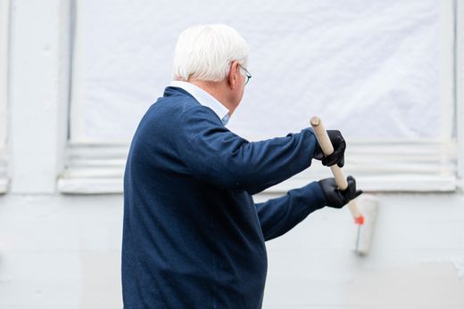 Bundespräsident Steinmeier zeigt handwerkliches Geschick
