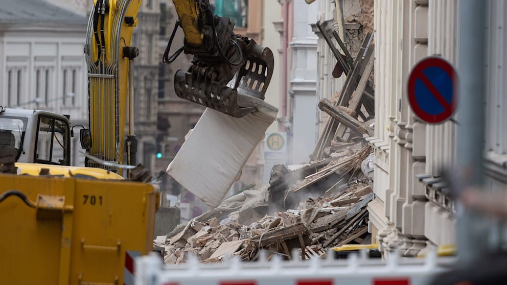 Rettungsaktion nach Hauseinsturz in Görlitz