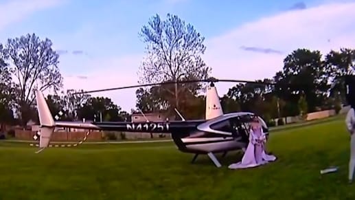 Helikopter als Alternative zur Limousine beim Abschlussball