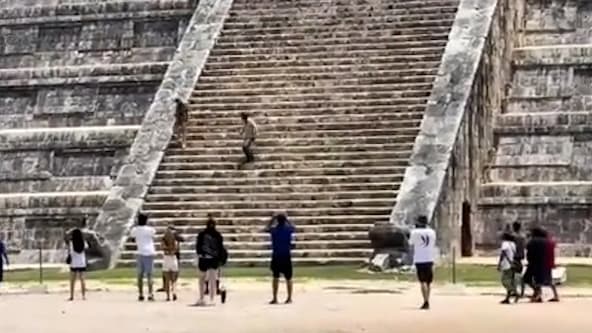 Verhaftung und Geldstrafe: Touristen ignorieren Verbot und klettern auf Maya-Pyramide