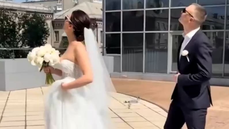 Hochzeit mit dramatischem Vorfall: Drohnenabschuss nahe Brautpaar