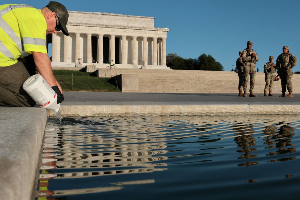 Probleme mit dem Reflecting Pool in Washington, D.C.