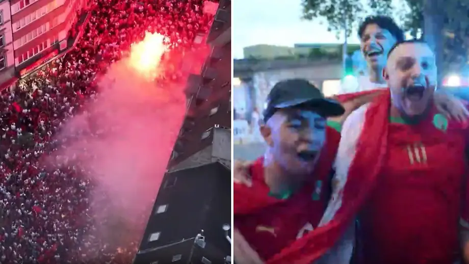 Euphorischer Jubel in Düsseldorf: Marokko-Fans feiern WM-Erfolg