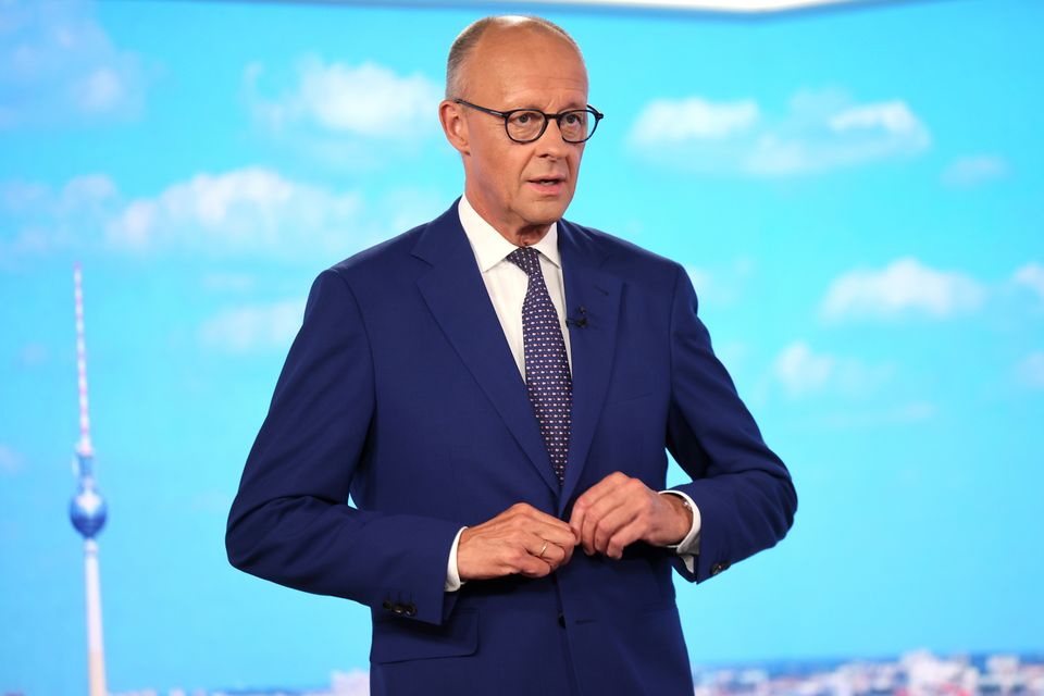 Wahlkampfauftritt von Kanzler Merz in Sachsen-Anhalt
