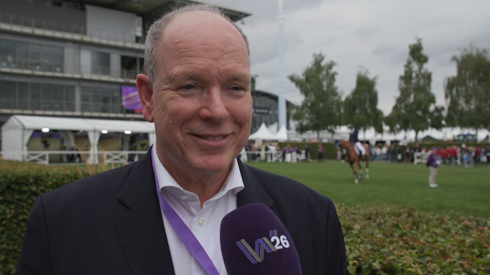 Fürst Albert II. und Kaká bei der Reit-WM in Aachen