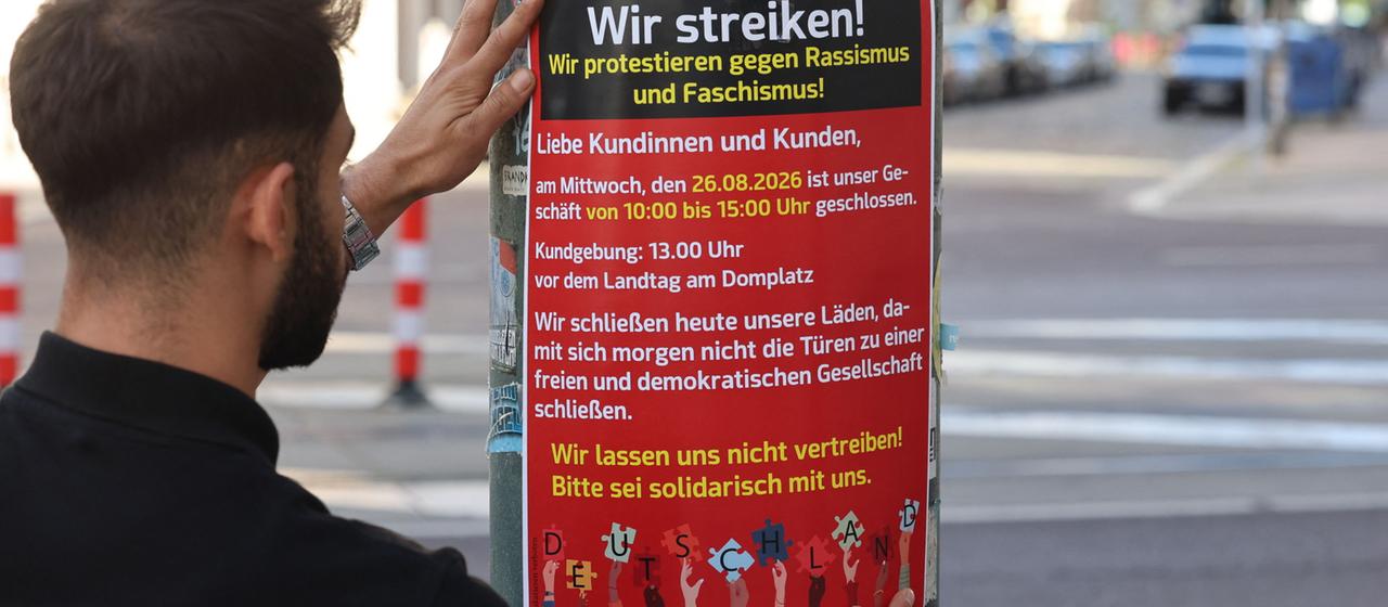 Protest gegen Rassismus: Migranten schließen Geschäfte in Magdeburg