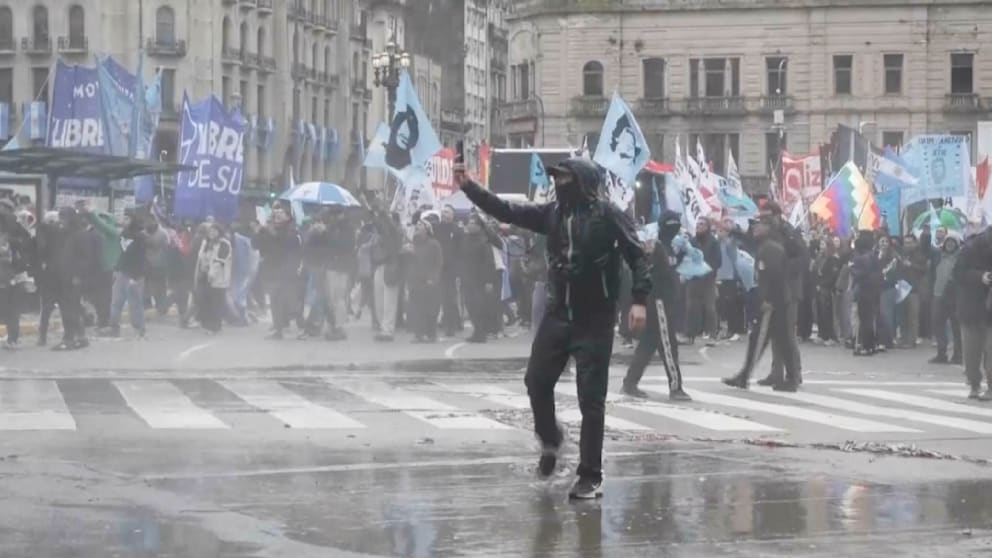 Straßenschlachten in Buenos Aires: Polizei und Demonstranten im Konflikt