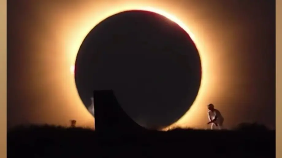 Danny Leóns beeindruckende Skateboard-Aufnahme während Sonnenfinsternis