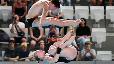 Silbermedaille für das deutsche Mixed-Duo Pfeif/Rösler vom Zehn-Meter-Turm