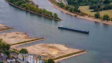 Reaktionen auf Niedrigwasser im Rhein bei Bad Honnef