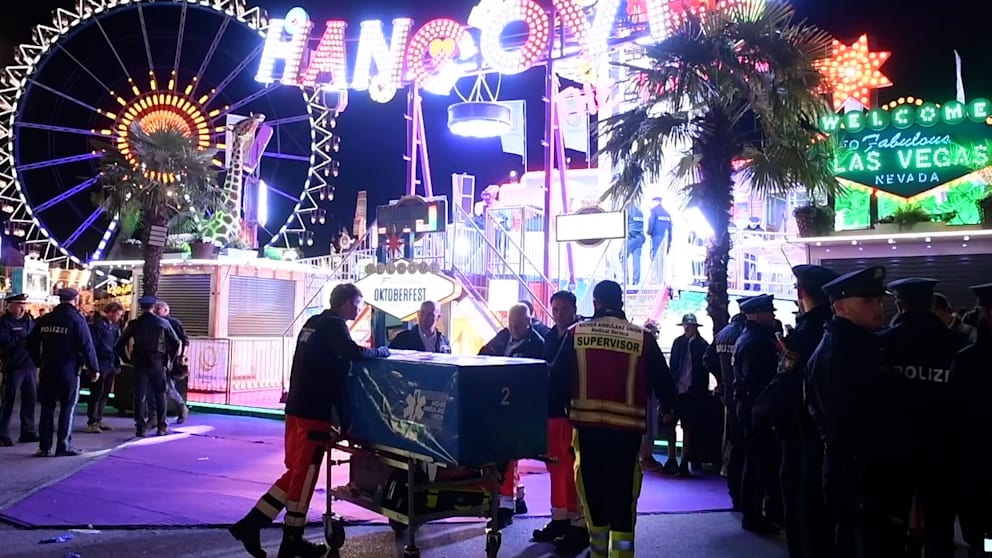Unfall auf dem Oktoberfest: Rettungseinsatz an einem Fahrgeschäft