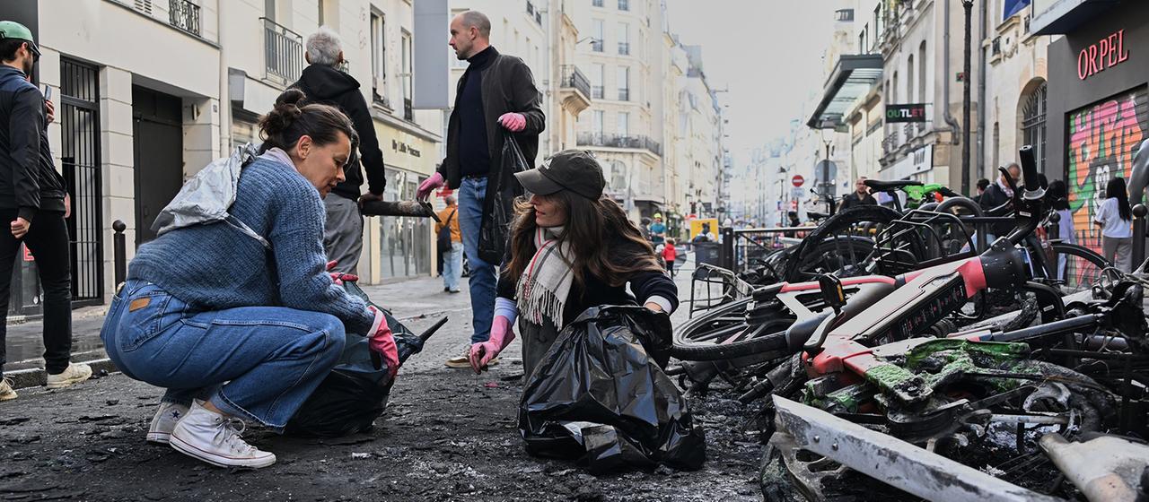 Ausschreitungen in Frankreich: Aufräumen nach Unruhen